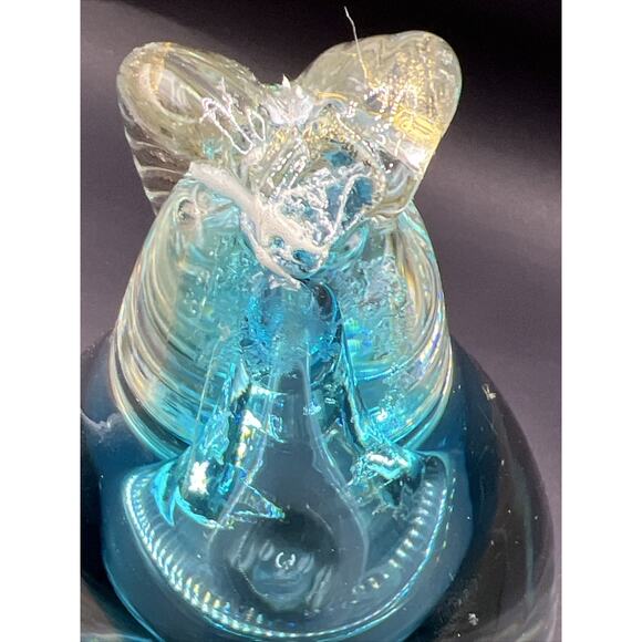 Vtg Chalet Canada Art Glass Blue Gold Clear MCM Paperweight Pear PLEASE READ - Picture 10 of 16